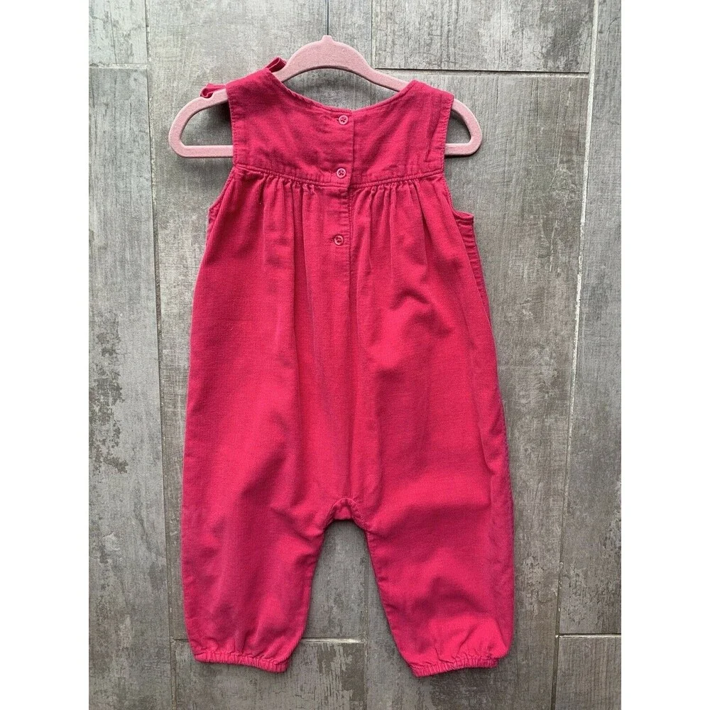 Baby Gap Pink Corduroy Jumpsuit Romper One Piece Sleeveless Outfit 6-12 Months